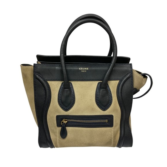 Celine Handbag One Beige Black Luggage - Picture 1 of 9